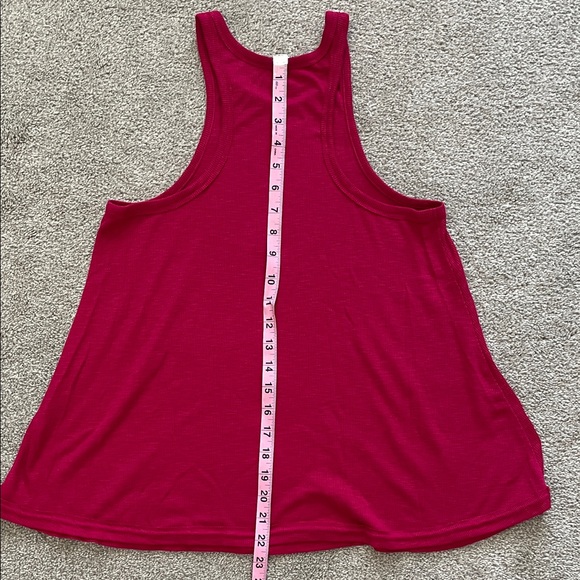 Free People Raspberry Pink Racerback Tank Top Sz S - Picture 4 of 4